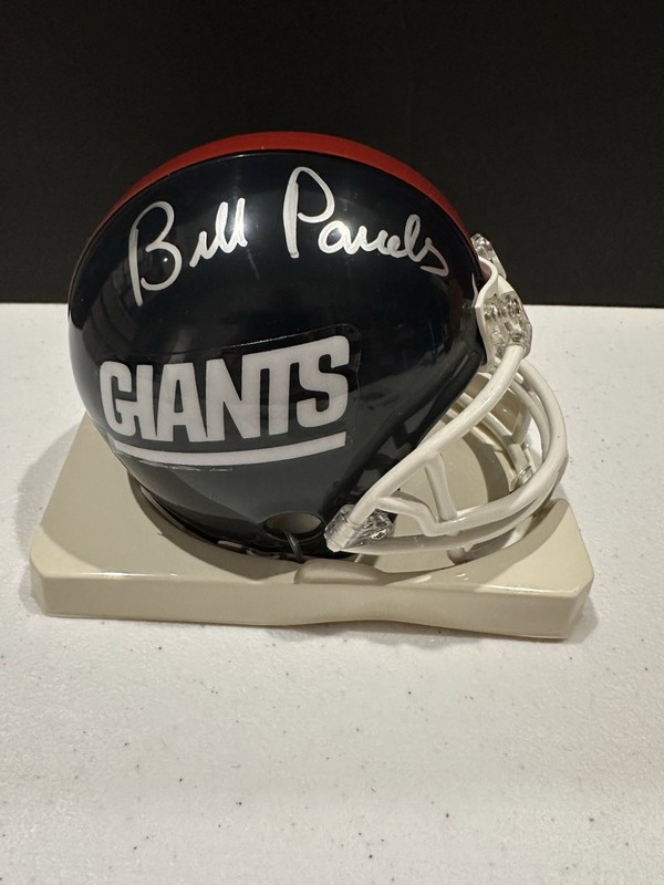 BILL PARCELS NEW YORK GIANTS SIGNED MINI HELMET GRIDIRON AUTHENTICS A