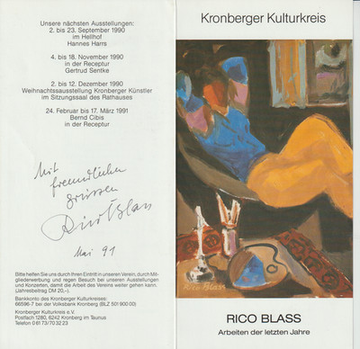 Rico Blass, orig sign Einladung