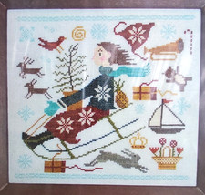 Carriage House Samplings Counted Cross Stitch Chart Christmas Joy Ride 132 x 120