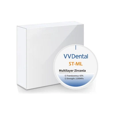 VVDENTAL 98mm Dental Multilayer Zirconia Block Disc for Porcelain Teeth High Translucency