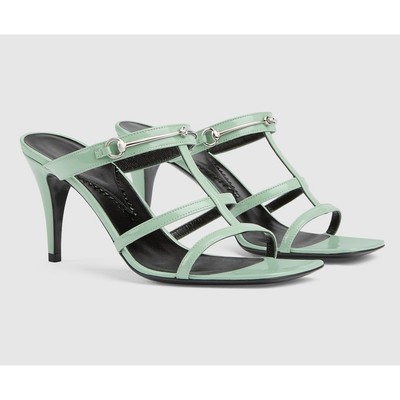 Gucci Slim Horsebit Slide Sandal Pacific Mint Green Mule Regent 75mm 38 8 