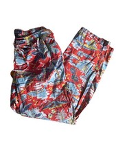 Polo Ralph Lauren Pajama Pants Mens Large Red Hawaiian Tropical Lounge Sleepwear