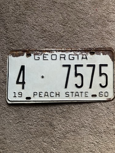 1960 Georgia License Plate - 4 7575 - Original Paint