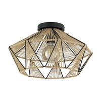 Flache Deckenleuchte 1X40W/E27 IP20 Beige Schwarz Im Skandinavischen Boho Stil