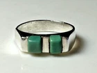 Vintage Sterling Silver Green Stone Ring, marked 925