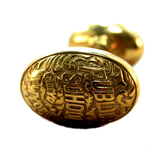 New York City Public School Pair of Door Knobs Solid Brass Restoration
