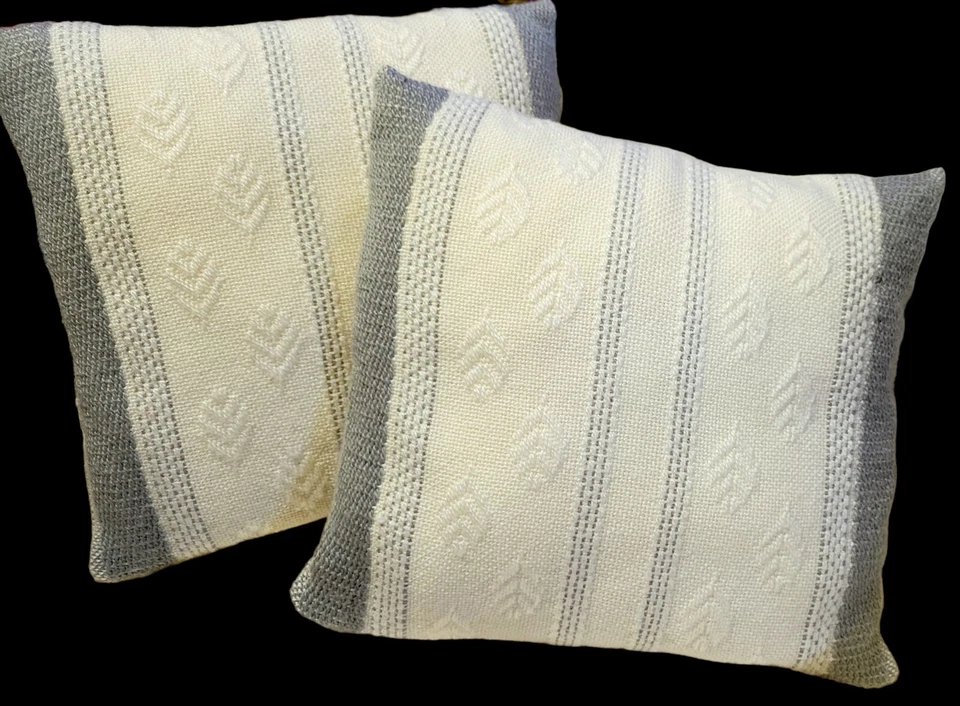 2 fundas de almohada tejidas suéter tejido gofre hoja azul gris/marfil Manor de colección SOLO Foto 4 de 4