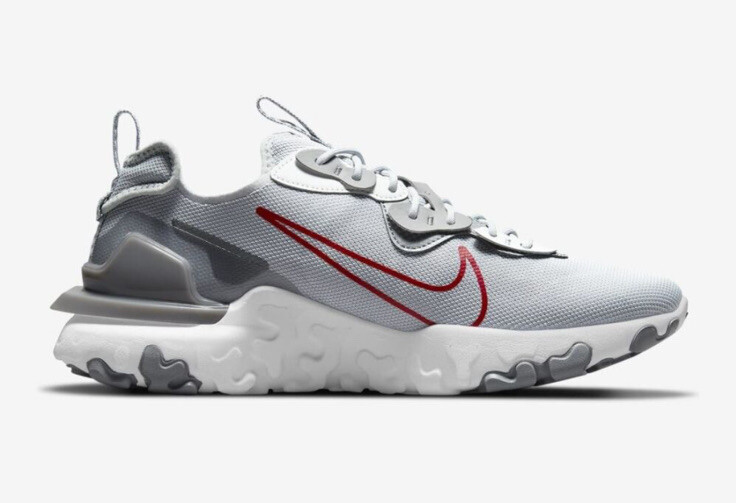 Nike React Vision Smoke Grey/Red Men's Size US 9 Casual
