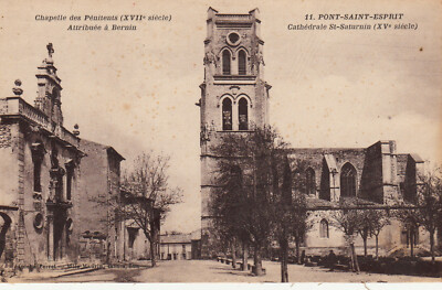 Antique postcard GARD PONT-SAINT-ESPRIT 11 Cathedral of Saint-Saturnin