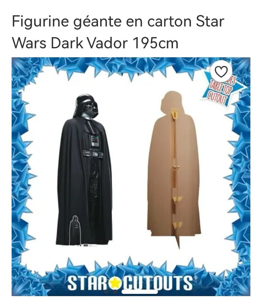 GRANDE FIGURINE DARK VADOR STAR WARS EN CARTON RIGIDE TAILLE REELLE - Photo 4/4