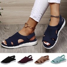 Womens Casual Orthopedic Wedge Sandals Ladies Walk Slingback Summer Flat Shoes