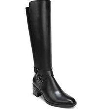 NEW - NATURALIZER Women's 'STANTON' Black SIDE-ZIP WIDE-CALF BOOTS - 6