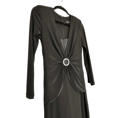 blue dress for baby girl Léna black embellished semi-sheer maxi dress main image 0