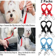 2 X Pet Dog Cat Safety Seat Belt Strap Car Headrest Restraint Vehicle Adjustable