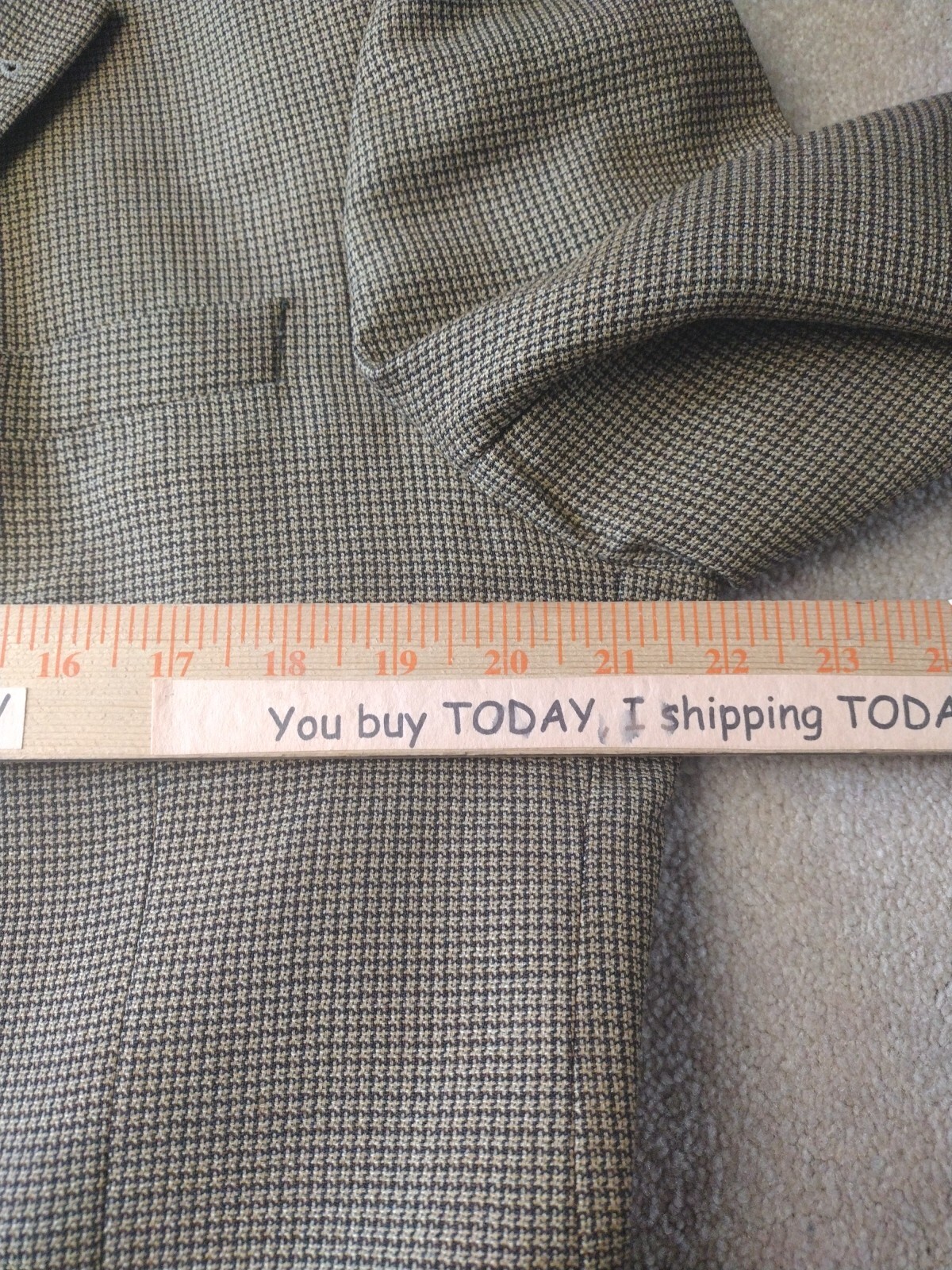 Yves Saint Laurent Giacca Blazer Uomo 44R Marrone Nero 3 Bottoni Doppia Ventola Lana