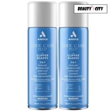 Andis Cool Care Plus 5 in 1 Spray For Clipper Trimmer Blades 15.5 oz 2 Packs 