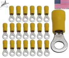 20x  12-10 AWG #10 Ring Loop Terminal Wiring Wire Crimp On Insulated End PVC