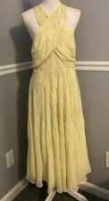 New Asos Dress Women's Size 8 yellow beaded formal sequins Wedding Dance