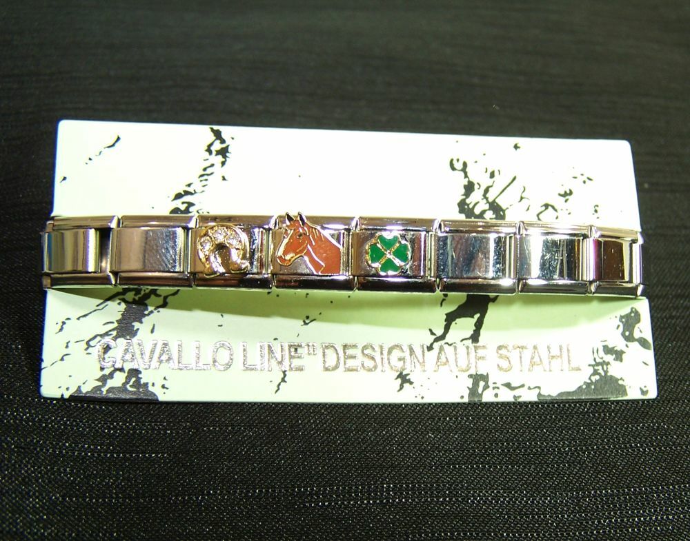 Armband mit Pferd Hufeisen Kleeblatt CLASSIC LINE KOMPATIBLE Nomination Neu