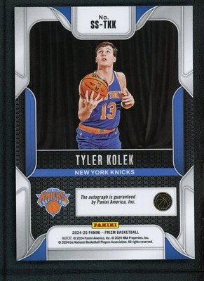 2024-25 TYLER KOLEK AUTO PANINI PRIZM SENSATIONAL SIGNATURES RC