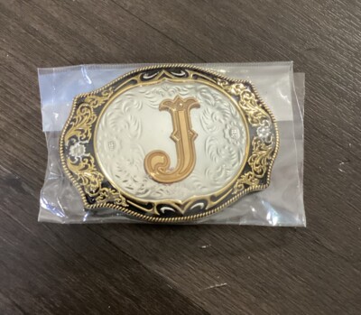 Western Belt Buckle Initial Letter J Rodeo Belt Buckles for  display picture 1