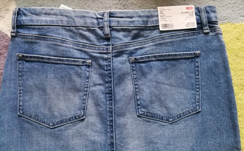 UNIQLO JEANS PENCIL SKIRT LIGHT BLUE WASHED OUT DENIM CLASSIC SIZE 28 UK NEW - Picture 5 of 6
