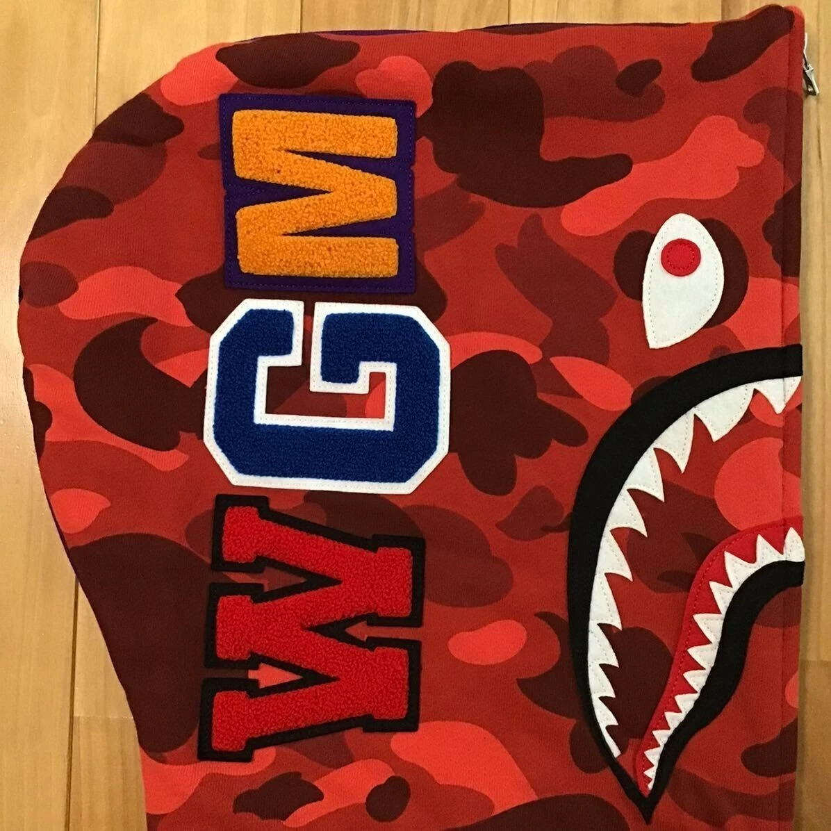 A BATHING APE (BAPE) Felpa con cappuccio uomo A Bathing Ape BAPE Shark full zip mimetica pazza taglia XL USATA