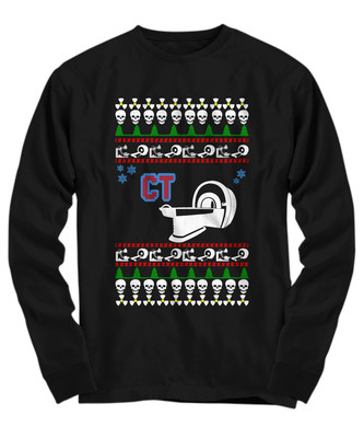 CT Tech Medical Imaging Ugly Christmas Sweater - Long Sleeve Tee