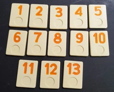 1997 Pressman Rummikub Game Tile Replacement Part Only ~ 1-13 Orange Numbers