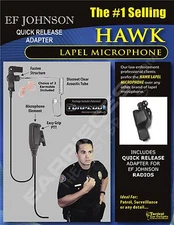 New Hawk Lapel Microphone w/ Quick Release for EF JOHNSON Viking 51SL 5100 7700