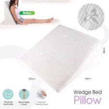 Wedge Bed Pillow Helps with Sleep & Acid Reflux Elevated Supportive Cushion