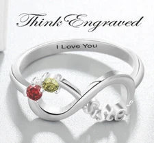 2 Stone Infinity Sisters Ring - Dual Birthstone Sisters Ring