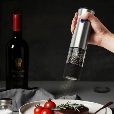 Molinillo eléctrico de sal y pimienta SMABAT de acero inoxidable de 5 niveles... - Imagen 1 de 4