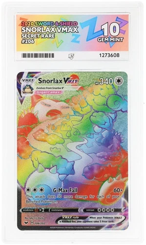 Snorlax VMAX 206/202 Secret Rare - Sword & Shield Base - ACE 10 Gem Mint