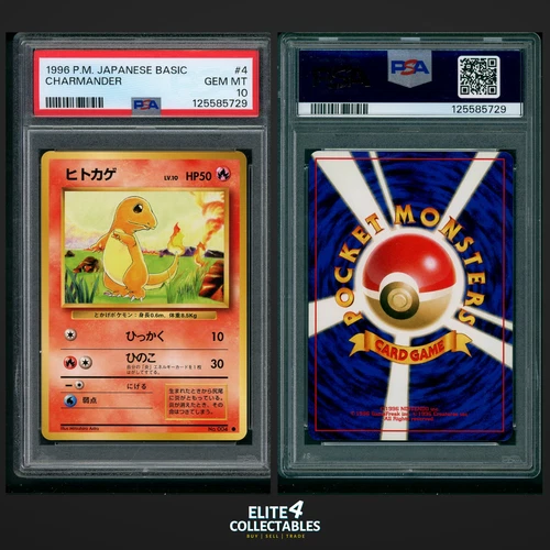 Charmander 4  - PSA 10 (Japanese Base)
