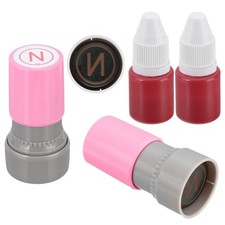 Letter Stamps Self Inking, 2Pcs Character N Alphabet Teacher Stamp, Pink