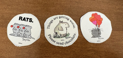 Lot Of 3 Vintage 80 s RPP BOYNTON Stickers Unused Rats Chocolate Cat Balloons