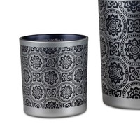Teelichthalter Windlicht Classical H. 8Cm Schwarz Silber Glas Formano Wa