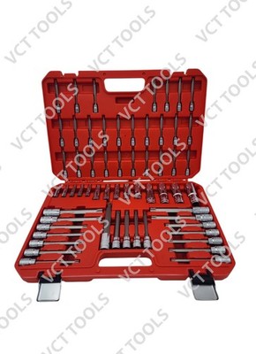 60pc Master Deep Extra Long Socket Set, Tamper, Torx, Torx Plus & E-Torx Set