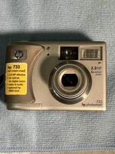 HP Photosmart 733 Compact Digital Camera 3.2MP Silver Cleared And Working EUC