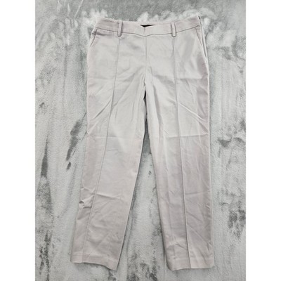 Zara Basic Front Seam Crop Ankle Trouser Pants Size 8 Light Gray Side Zip Office