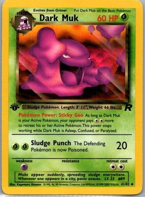 #41/82 Dark Muk Team Rocket Uncommon First Edition
