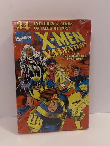 SEALED VINTAGE 1995 X-MEN MARVEL COMIC VALENTINES DAY CARDS ~ BOX OF 34