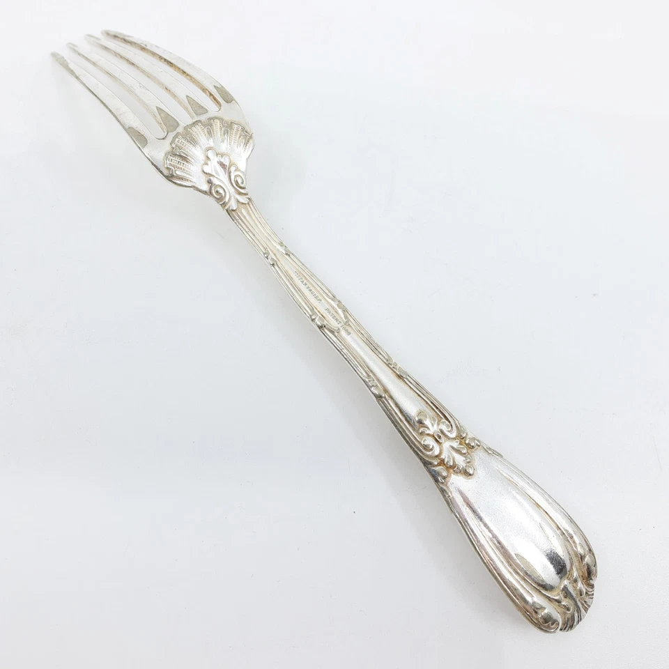 Old French (1889) by Tiffany & Co Silverplate 7 3/4" Dinner Fork Monogrammed "W" - Image 2 of 4