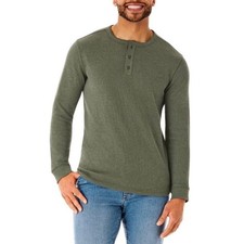 Men's Thermal Henley Dark Grey