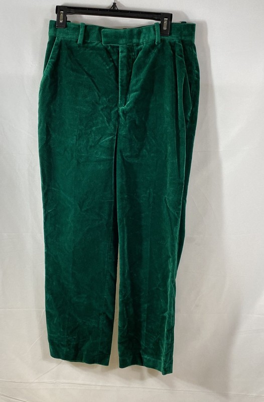 Zara Women's Green Velvet High Rise Trousers Pants Sz S NWT