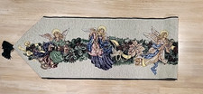 Christmas Angels w/Musical Instruments Tapestry Table Runner 13" x 70"