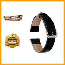 Bracelet de Montre Vintage en Cuir de Veau Souple 18/20/22 mm avec Boucle Acier