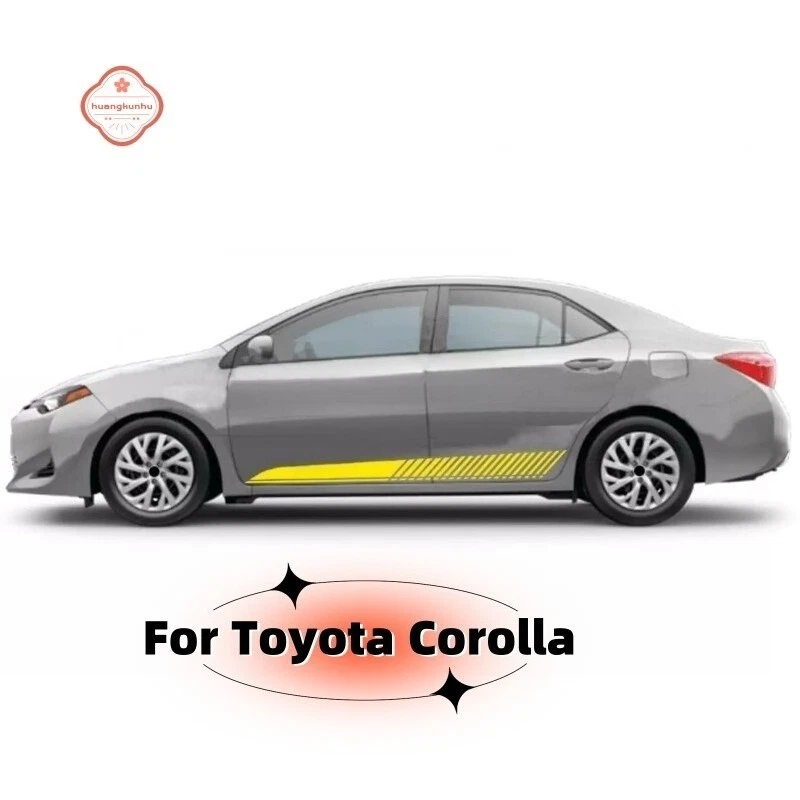 For Toyota Corolla Car Vinyl Decals Graphics Side Door Stripe Sticker 2PC New Foto 2 de 4