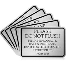 5 Pcs Classic Framed Please Do Not Flush Signs Thank You Bathroom Etiquette S